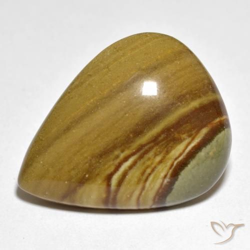 16.74ct 자연스러운 다색 벽옥, 배 모양, 불투명체