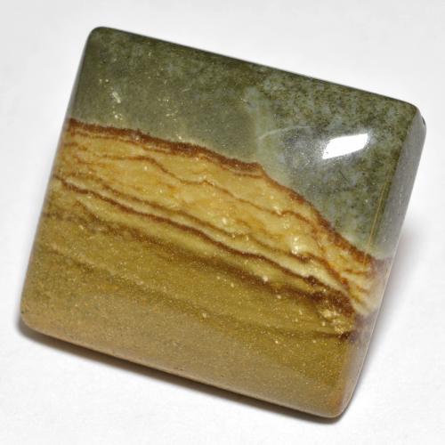 24.80캐럿 천연 다색 벽옥, 정사각형, 불투명체