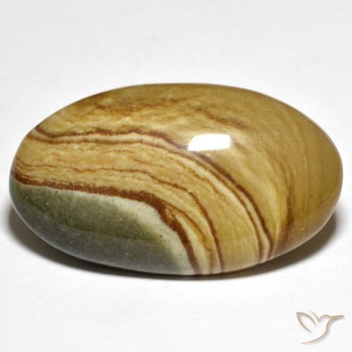 24.75ct 자연스러운 다색 벽옥, 타원형, 불투명체