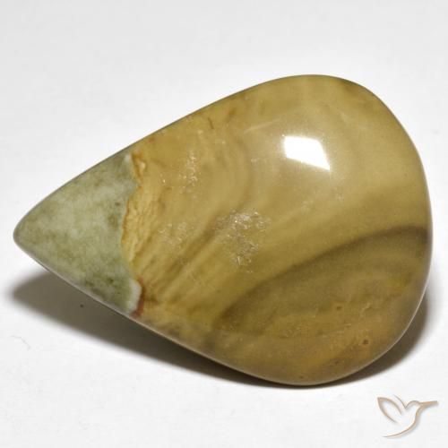 25.49ct 자연스러운 다색 벽옥, 배 모양, 불투명체