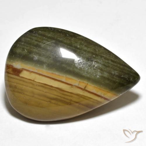 29.14ct 자연스러운 다색 벽옥, 배 모양, 불투명체