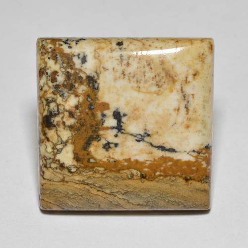 27.66캐럿 천연 멀티컬러 재스퍼, 스퀘어, 22.4×21.8 mm, 불투명체