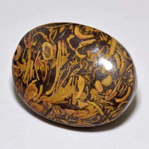 37.59캐럿 천연 멀티컬러 재스퍼, 타원형 컷, 29.4×20.7 mm, 불투명체
