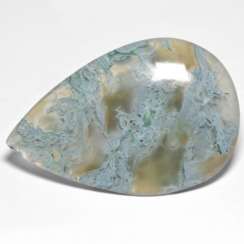 50.95캐럿 천연 멀티컬러 재스퍼, 배 모양, 46.8×30.6 mm, 투명한