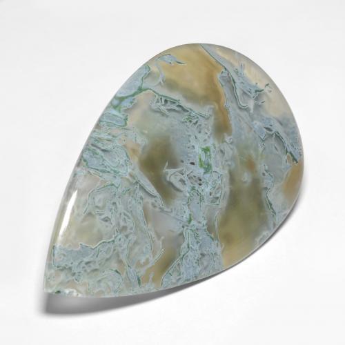50.95캐럿 천연 멀티컬러 재스퍼, 배 모양, 46.8×30.6 mm, 투명한