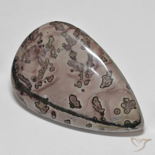 37.38ct 자연스러운 다색 벽옥, 배 모양, 불투명체