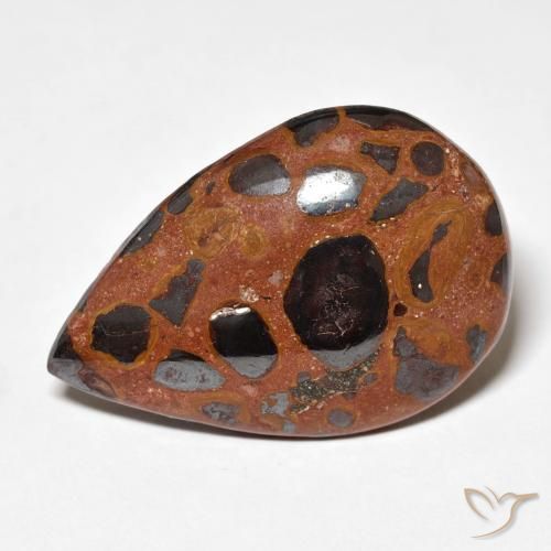 16.44ct 자연스러운 다색 벽옥, 배 모양, 불투명체