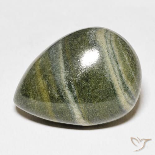 27.03ct 자연스러운 다색 벽옥, 배 모양, 불투명체
