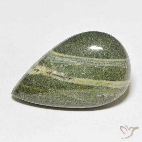 36.65ct 자연스러운 다색 벽옥, 배 모양, 불투명체