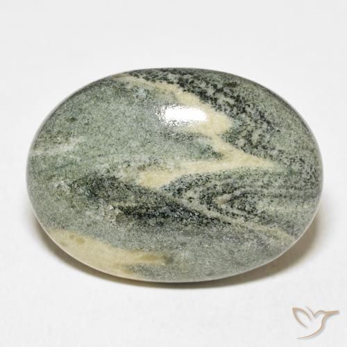 33.27ct 자연스러운 다색 벽옥, 타원형, 불투명체