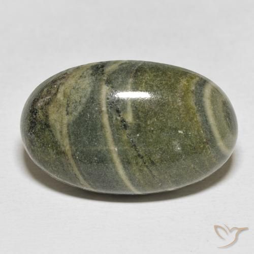 24.46ct 자연스러운 다색 벽옥, 타원형, 불투명체