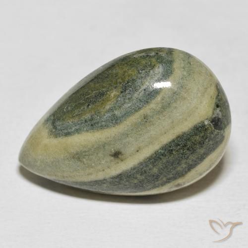 22.09ct 자연스러운 다색 벽옥, 배 모양, 불투명체