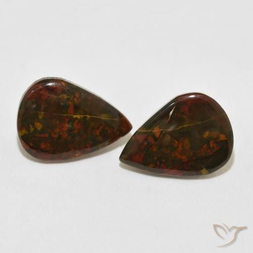 8.28캐럿 천연 멀티컬러 재스퍼 보석, 배 모양, 15.3×11.1 mm, 불투명체