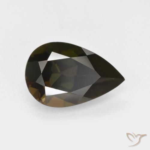 1.34ct 자연스러운 어두운 갈색 코너루파인, 배 모양, VVS