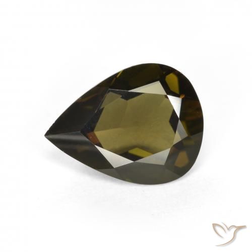 1.54ct 자연스러운 딥그린 코너루파인, 배 모양, VVS