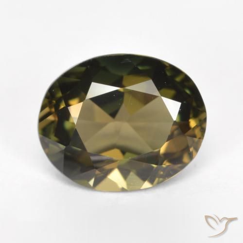 1.58ct 자연스러운 녹갈색 코너루파인, 타원형, VVS