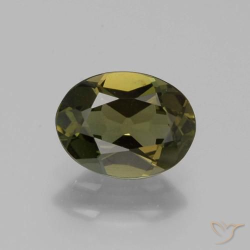 1.09ct 자연스러운 녹갈색 코너루파인, 타원형, VS