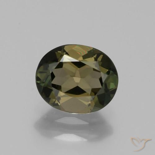 1.20ct 자연스러운 녹갈색 코너루파인, 타원형, VS