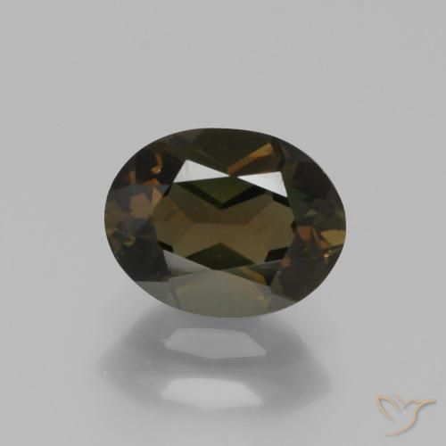 1.20ct 자연스러운 녹갈색 코너루파인, 타원형, VVS-VS