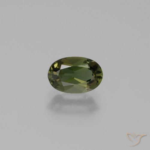 0.93ct 자연스러운 딥그린 코너루파인, 타원형, VVS