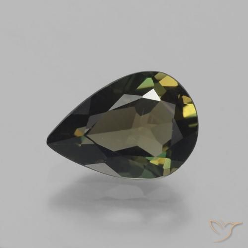 1.57ct 자연스러운 어두운 갈색 코너루파인, 배 모양, VVS