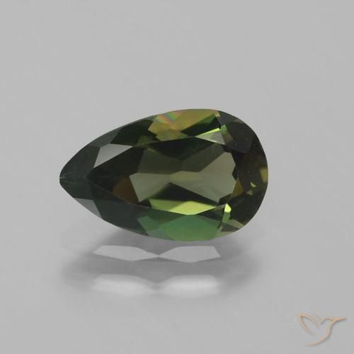 1.42ct 자연스러운 녹갈색 코너루파인, 배 모양, VVS