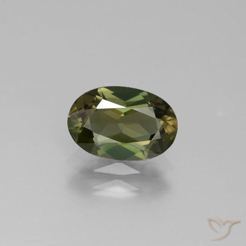 1.55ct 자연스러운 초록빛이 도는 황금빛 갈색 코너루파인, 타원형, VS-SI
