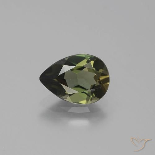 1.35ct 자연스러운 녹갈색 코너루파인, 배 모양, VVS