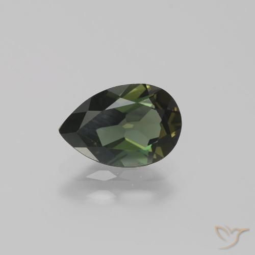 1.15ct 자연스러운 짙은 녹색 코너루파인, 배 모양, VVS