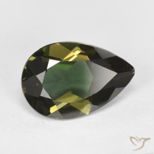 1.13ct 자연스러운 녹갈색 코너루파인, 배 모양, VVS