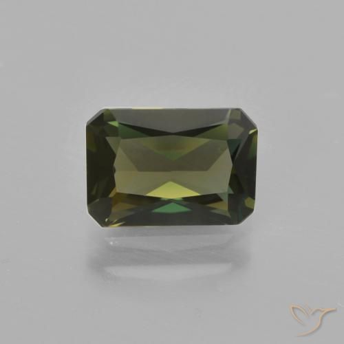 1.27ct 자연스러운 녹갈색 코너루파인, 에메랄드 컷, VVS