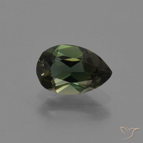 0.70ct 자연스러운 짙은 녹색 코너루파인, 배 모양, VVS