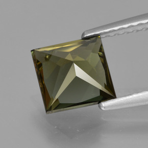 1.32캐럿 천연 갈색빛 그린 코르네루핀, 스퀘어, 6.4×6.3 mm, VS-SI