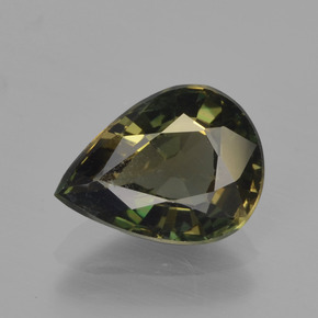 1.86캐럿 천연 다크 그린 코르네루핀, 배 모양, 9.5×7.2 mm, VS