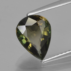 1.86캐럿 천연 다크 그린 코르네루핀, 배 모양, 9.5×7.2 mm, VS