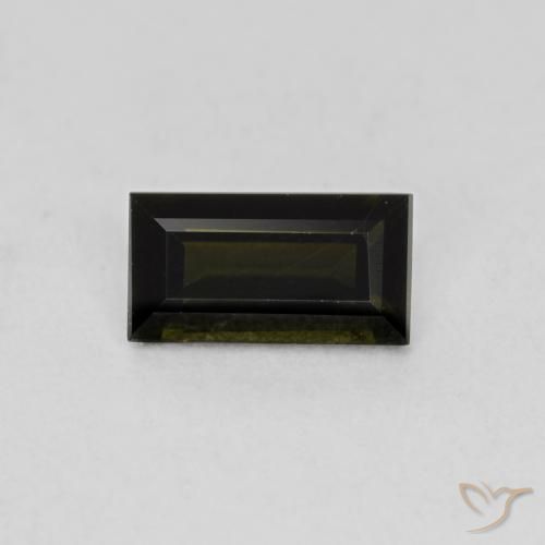 0.48ct 자연스러운 갈색을 띤 녹색 코너루파인, 바게트, VVS-VS