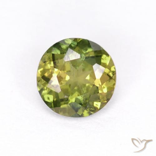 0.40ct 자연스러운 황록색 코너루파인, 둥근, VS-SI