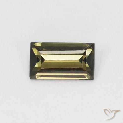 0.35ct 자연스러운 연한 초록색 코너루파인, 바게트, VVS-VS