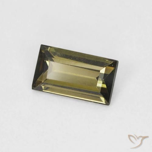0.35캐럿 천연 연한 초록색 코너루파인, 바게트, VVS-VS
