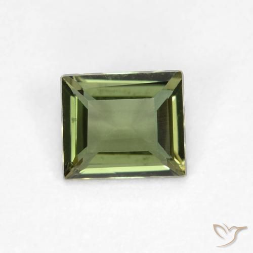 0.37ct 자연스러운 딥그린 코너루파인, 바게트, VS