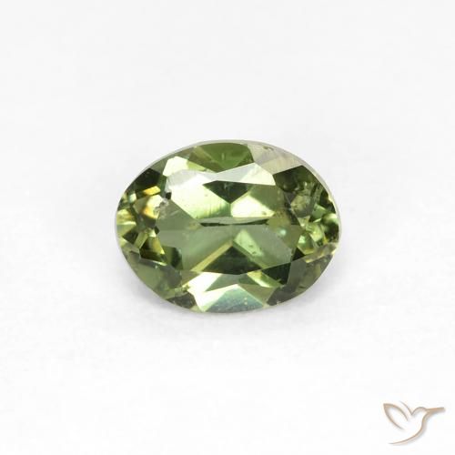 0.37ct 자연스러운 황록색 코너루파인, 타원형, VS