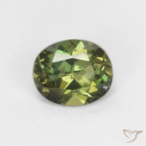 0.43ct 자연스러운 황록색 코너루파인, 타원형, VS-SI