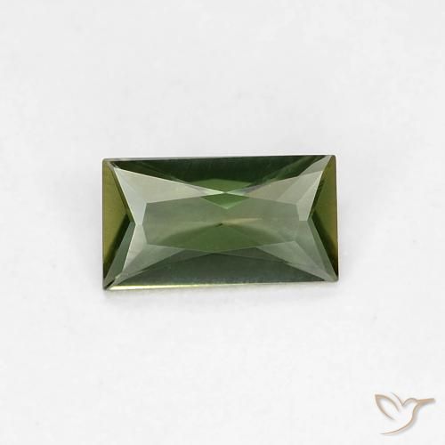 0.28ct 자연스러운 포레스트 그린 코너루파인, 바게트, VVS