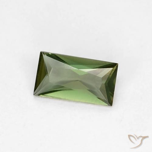 0.28캐럿 천연 포레스트 그린 코너루파인, 바게트, VVS