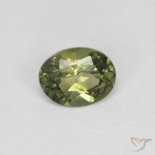 0.33ct 자연스러운 따뜻한 포레스트 그린 코너루파인, 타원형, VS-SI