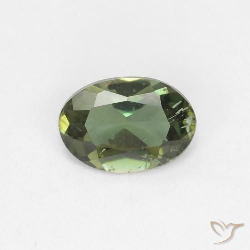 0.33ct 자연스러운 딥그린 코너루파인, 타원형, VS-SI