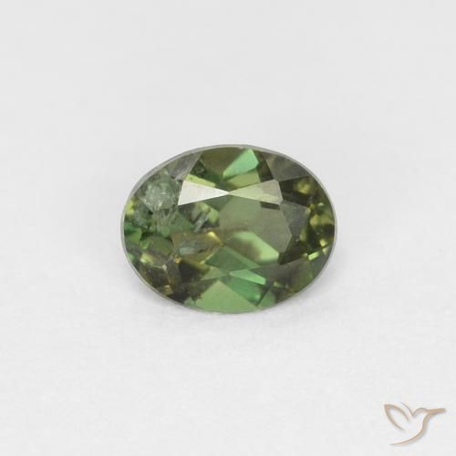 0.28ct 자연스러운 포레스트 그린 코너루파인, 타원형, VS-SI