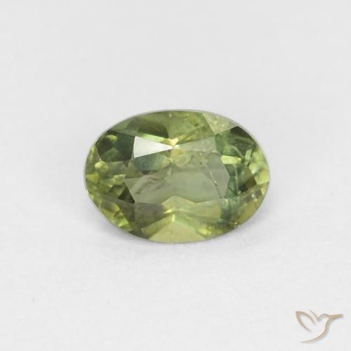 0.33ct 자연스러운 따뜻한 녹색 코너루파인, 타원형, VS-SI
