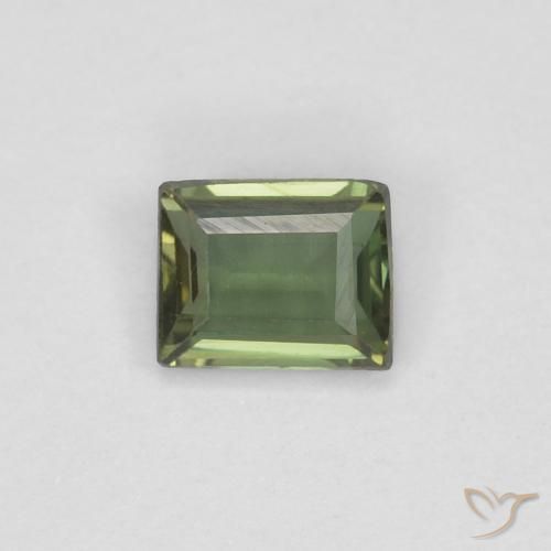 0.28ct 자연스러운 짙은 녹색 코너루파인, 바게트, VVS