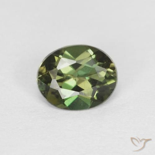 0.38ct 자연스러운 갈색을 띤 녹색 코너루파인, 타원형, VVS